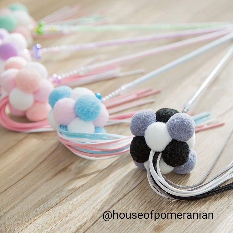 mainan kucing wand cat toys pancingan bulu tikus bola stick kitten interactive teaser