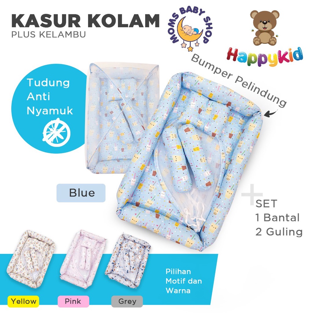 MOMS_ HAPPYKID KASUR BAYI KOLAM + KELAMBU SERIES