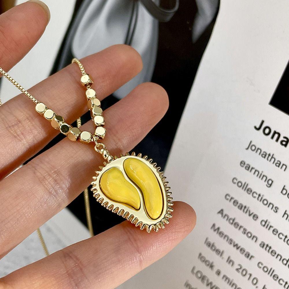 Mxbeauty Liontin Durian Menyegarkan Pasangan Perhiasan Hadiah Unik Alloy Fashion Kalung Untuk Wanita