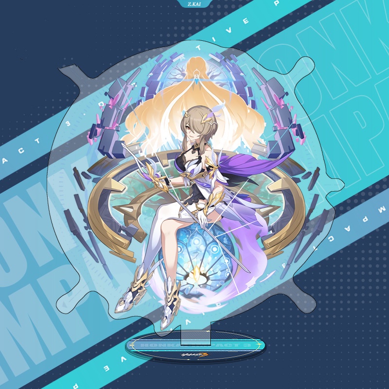 Honkai Impact3 Desktop Stand-Up Animer Seele Vollerei Elysia Bronya Zaychik Raiden Mei Desk Decor Collection Ornamen Kado [ZK]
