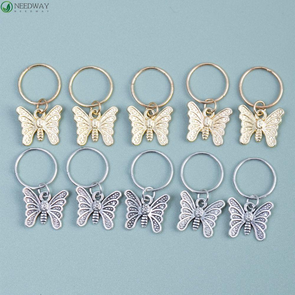 Needway 2~5pcs /set Manik-Manik Gimbal Charm Dekorasi Silver Aksesoris Rambut Manset Rambut Alloy Hair Claw Untuk Wanita