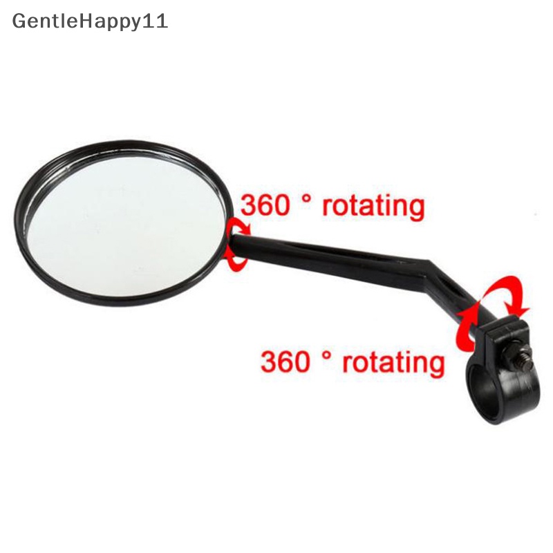 Gentlehappy 1pasang Cycling Riding Bicycle Bike Reflektor Kaca Spion Rotasi 360id