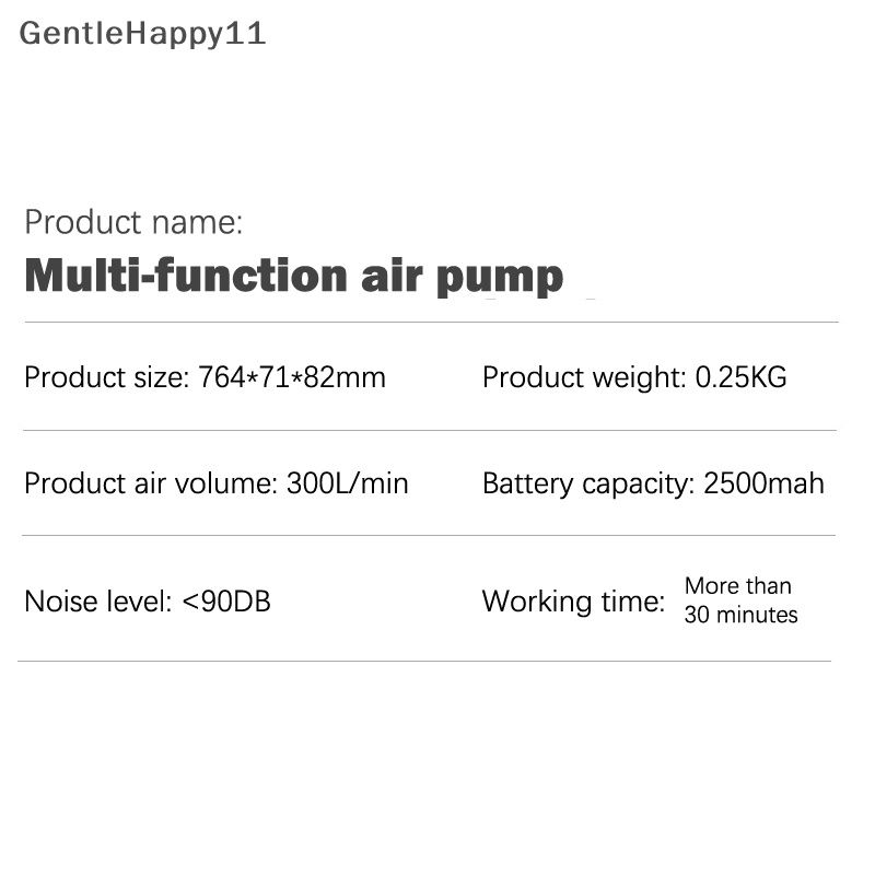 Gentlehappy Tiny Pump Portable Air Pump Camping Equip Compressor Quick Inflate Kempes Rechargeable Untuk Hiking Float Air Bed id