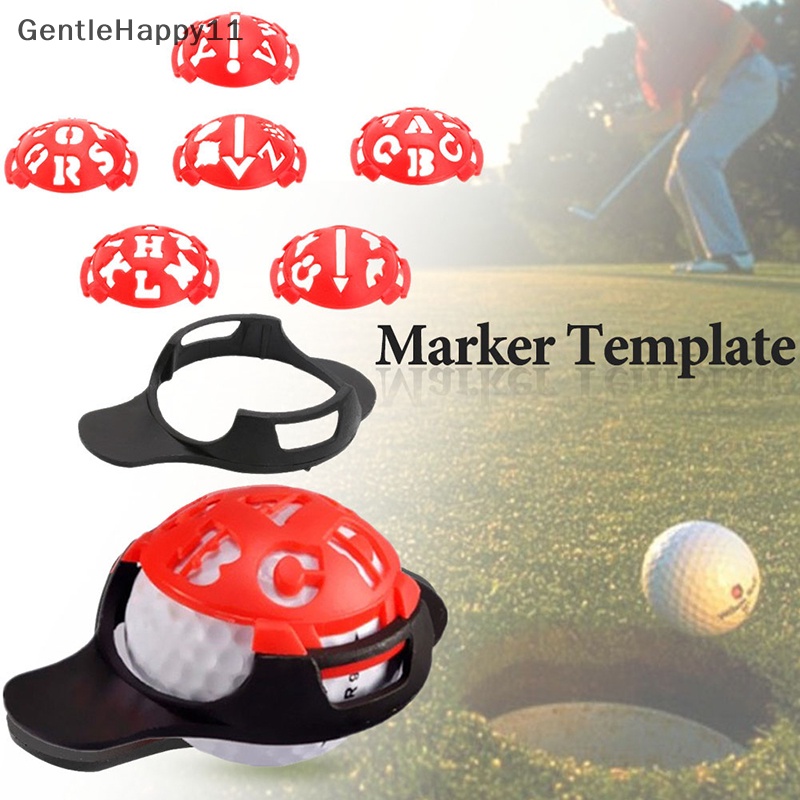 Gentlehappy 6-in-1 Golf Ball Line Liner Marker Template Menggambar Tanda Alignment Sign Tool id