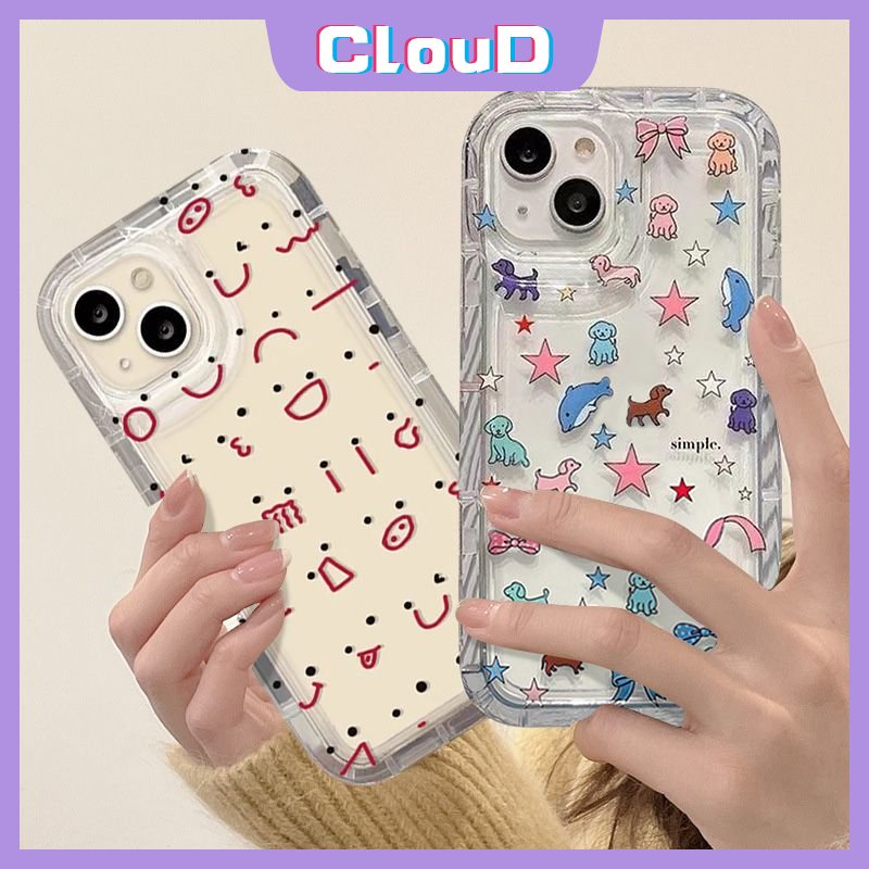 Kartun Ikan Paus Bintang Puppy Doodle Airbag Tpu Soft Case Untuk Redmi 10A 9a1 10 9A 9C NFC 9T A2 12C Redmi Note 9 10s 11s 10 11 8 10 Pro Max POCO F4 Fashion Lucu Animal Line Emote Case