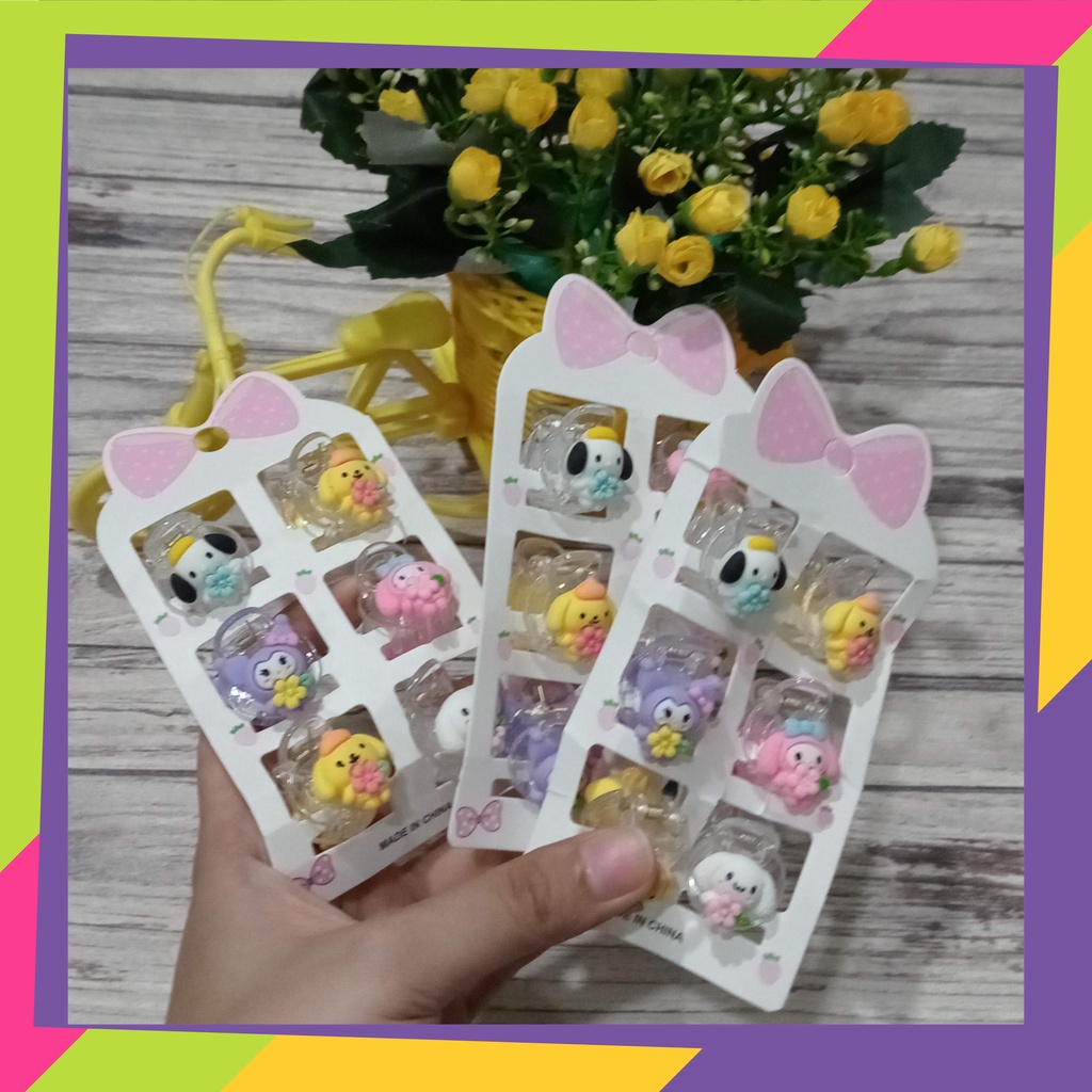 5094 / Paket usaha jepit rambut sanrio lucu / Jedai rambut anak ala korea [ isi 6pcs &amp; 3pcs ]