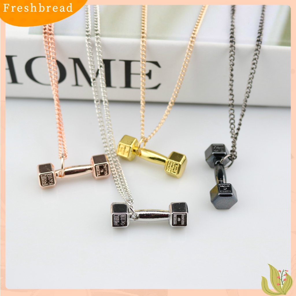 [FRA] Fitness Dumbbell Necklace Pria Kalung Kepribadian Wanita Barbel Aksesoris