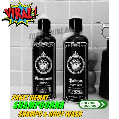 SHAMPOORNA shampoo bathman sampo pelurus rambut pria ikal keriting ori - Body Wash
