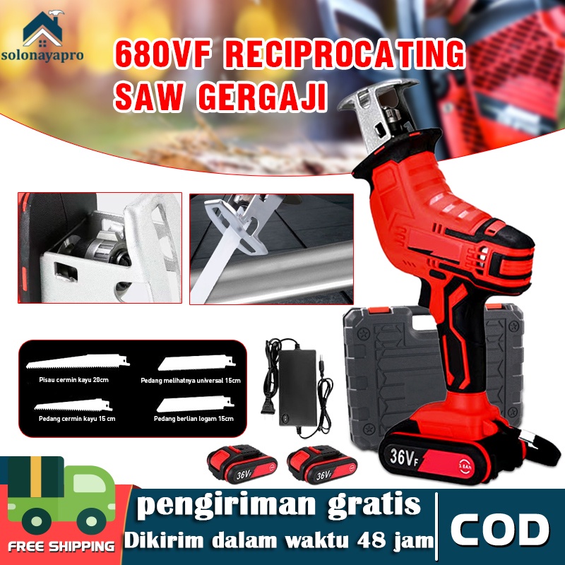 Cordless Reciprocating Saw 680V Mini Chainsaw Cordless Chainsaw/ mesin gergaji kayu/ gergaji listrik/ gergaji mesin gergaji