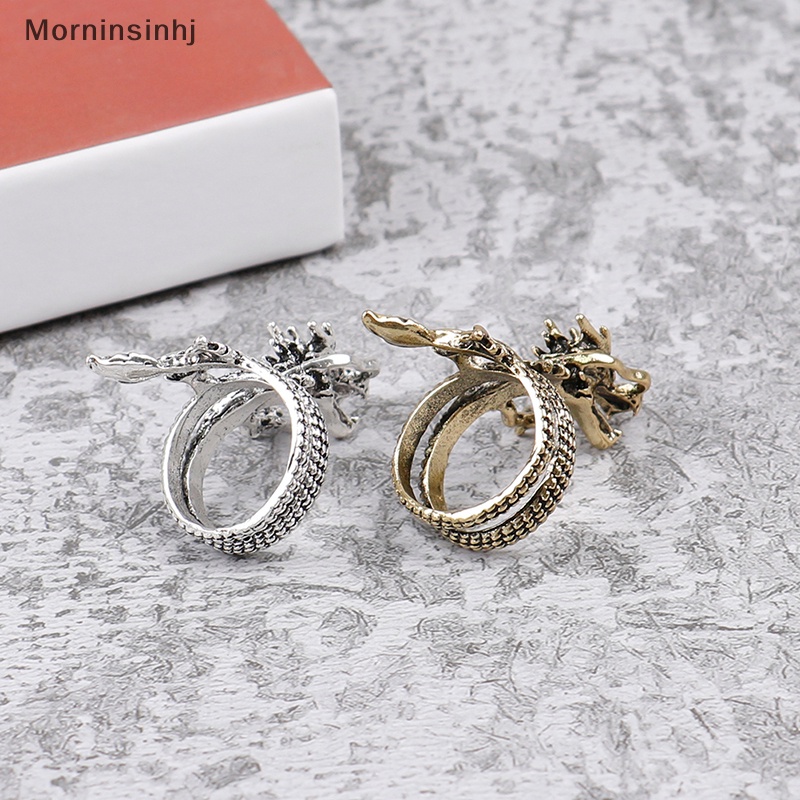 Mornin Cincin Ular Punk Pria Wanita Berlebihan Cincin Pembukaan Warna Siver Antik id