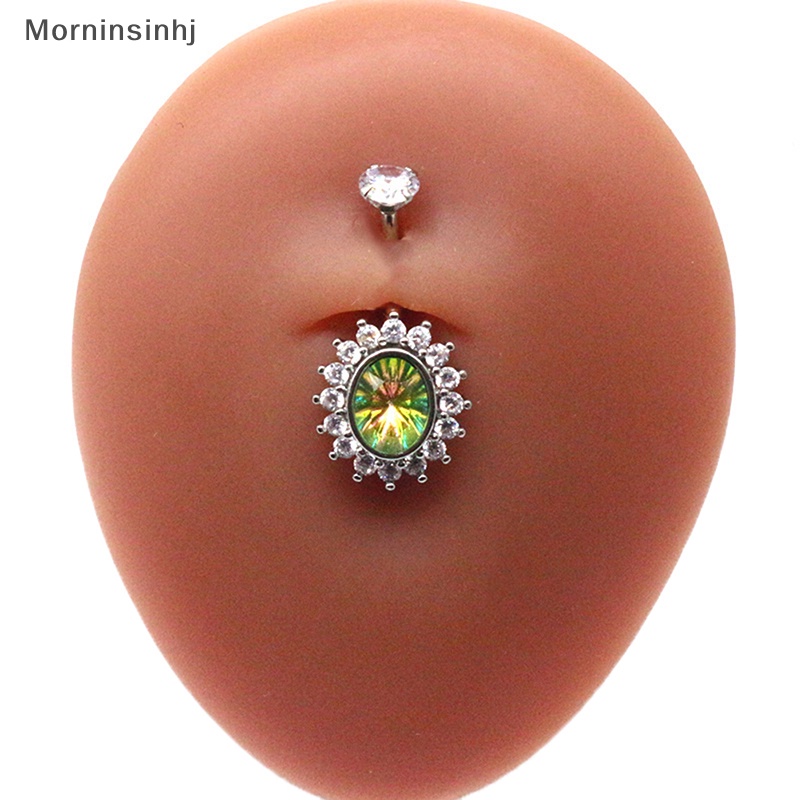 Mornin Capung Lotus Tetesan Air Delapan Trigram Kristal Pusar Cincin Benang Tusukan Pusar Cincin Tubuh Studs Perhiasan id