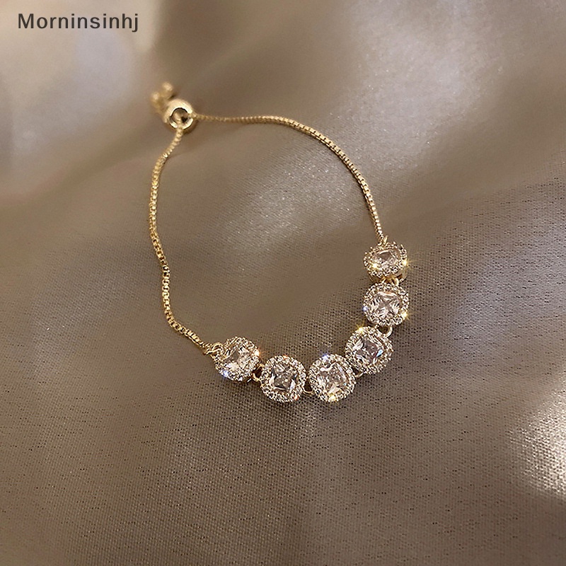 Mornin Sparkling Adjustable Berlian Imitasi Gelang Untuk Wanita Baru Berlapis Emas Kualitas Tinggi Gelang Perhiasan Pernikahan Hadiah Ulang Tahun id