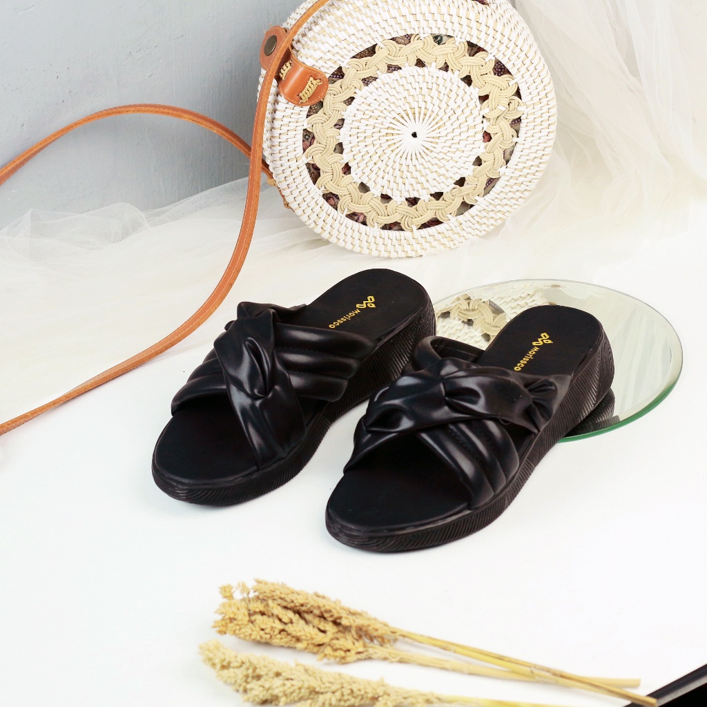 Sandal Wanita Low Wedges Silang Casual MC-JJ 09