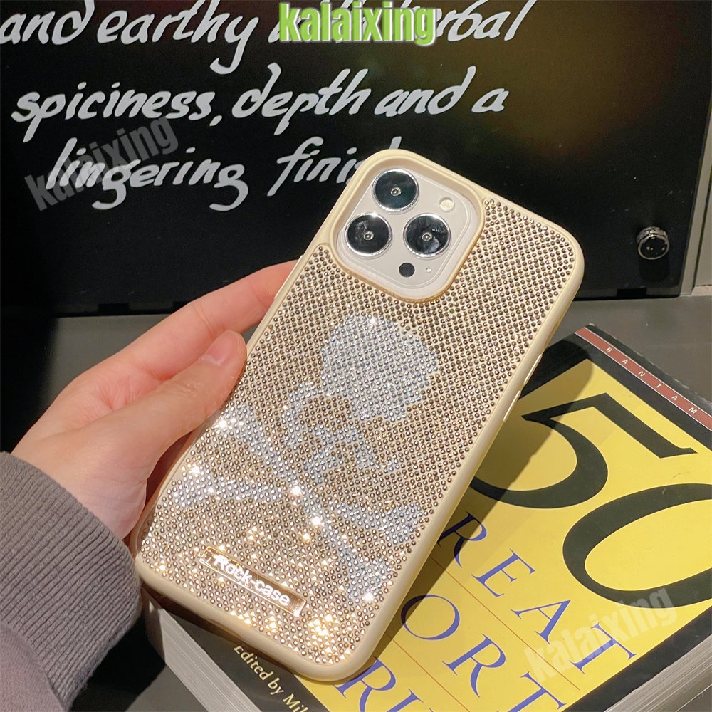 IPHONE Casing Tengkorak Rhinestones Fashion Mewah Untuk Iphone14 Pro Max14Plus12 13 Pro 11 Max Casing Ponsel Mengkilap