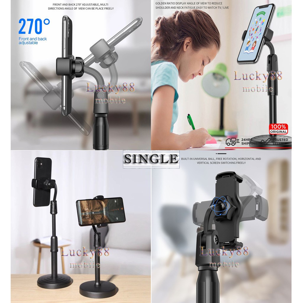 Akane Zora  LIVE PHONE HOLDER RING LIGHT 16cm DESKTOP STAND SINGLE DOUBLE TRIPLE USB MODE DUAL 360 LIPAT FOLDING BRACKET SELFIE STREAMING TRIPOD LIGHTNING