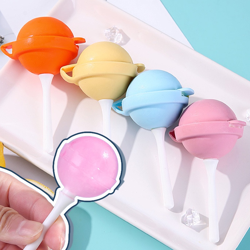 Silikon Inovatif DIY Buatan Sendiri Lolipop Es Hoki Cetakan Musim Panas Nyaman Pembuat Es Krim Loli Dengan Stik