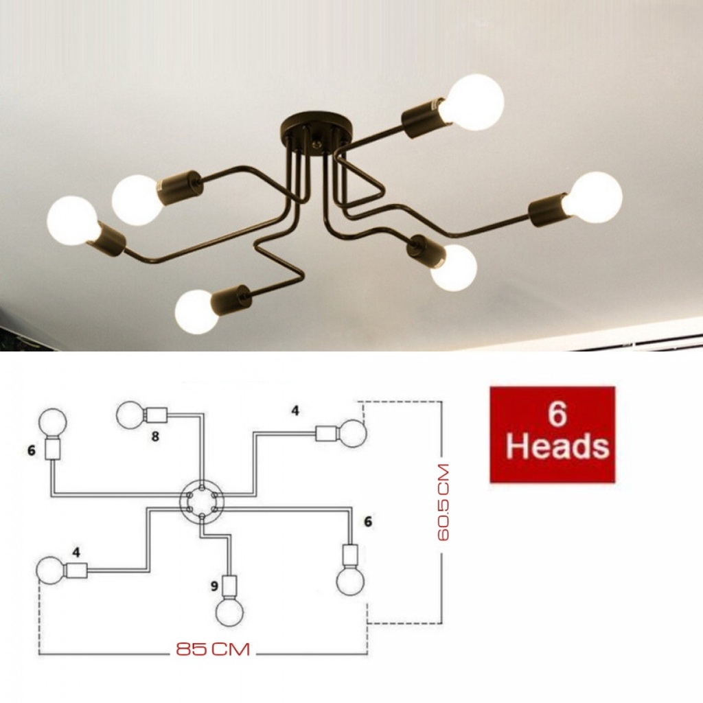 Fitting Lampu Plafon LED Minimalis Retro Nordic E27