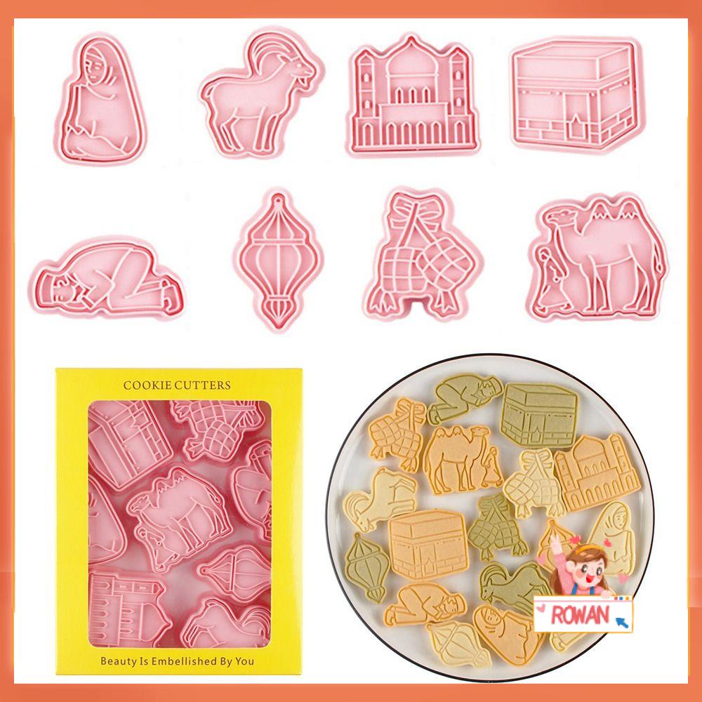 R-FLOWER 8pcs /set Eid Mubarak DIY Pastry Dekorasi Islam Muslim Festival Cookie Cutter