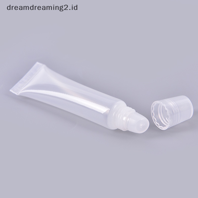 (drea) 20pcs 8ml Tabung Bibir Kosong Lip Balm Makeup Lembut Pencet Bening Lip Gloss/
