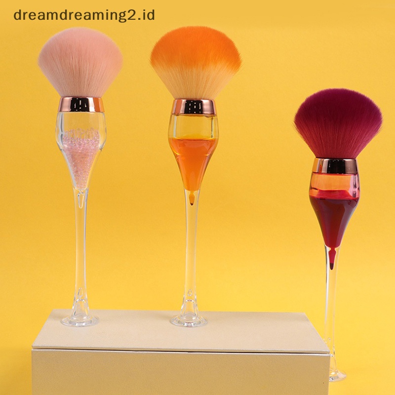(drea) 1pc Sikat Bubuk Mineral Bentuk Gelas Anggur Makeup Brush Foundation Lembut Berbulu //