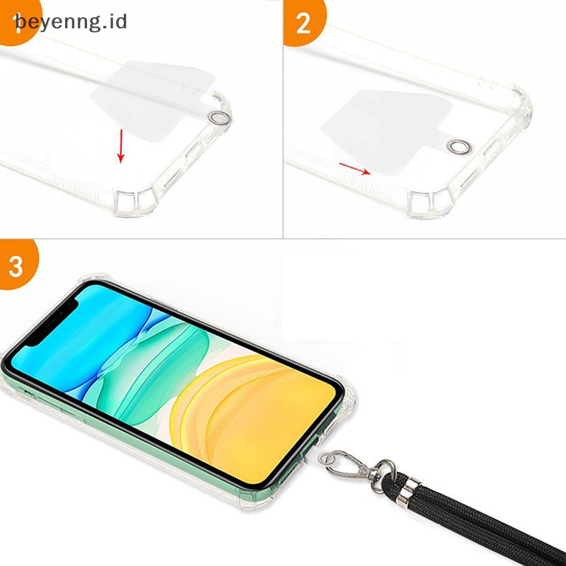 Beyen 10Pcs Ponsel Lanyard Patch Gasket Kartu Tether Universal Cord Klip Snap Hang ID