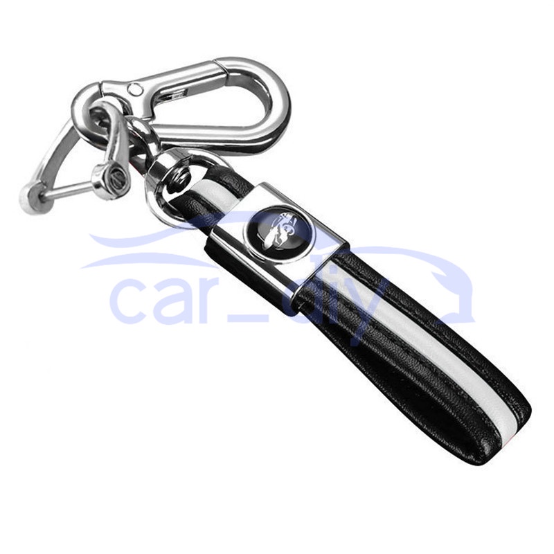 Luxury Leather Keychain Colorful Alloy Metal Key Chain Dengan Logo Mobil Auto Motor Rumah Gantungan Kunci Dekorasi Liontin Kreatif