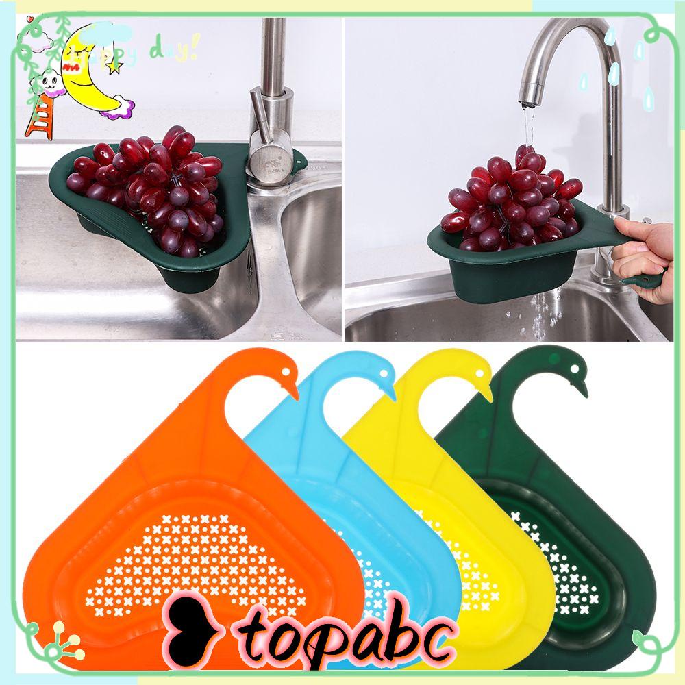 TOP Swan Drain Basket Gadget Alat Buah Sayur Rumah Tangga Rak Saringan Wastafel