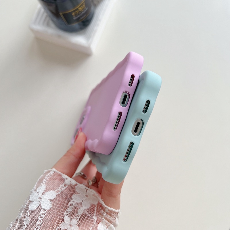 【Macaron Wave】Pretty Skin Feel SoftCase IPhone 7 8 Plus X Xr XS Max IPhone 11 12 13 14 Pro Max Women's Fashion Camera Protect Phone Case