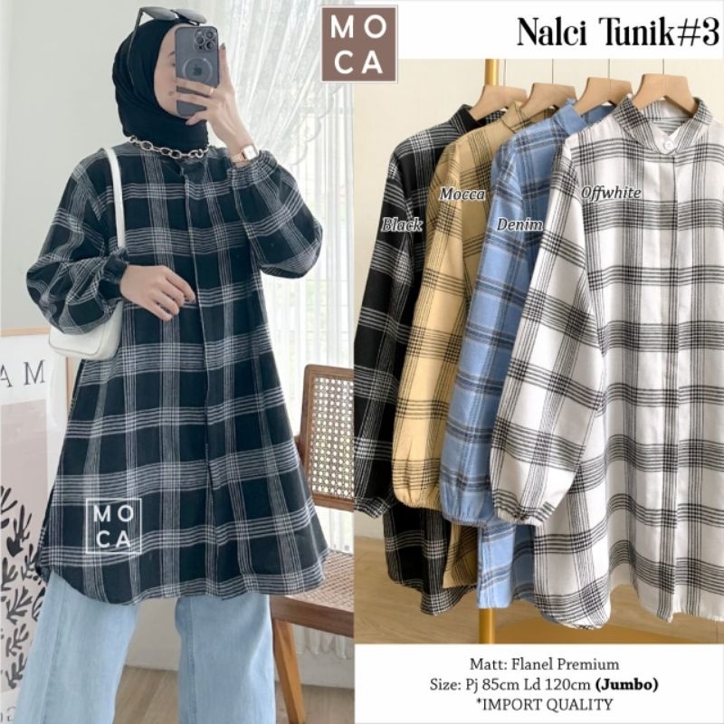 NALCI TUNIK Jumbo ORI MOCA | Ld120 Flanel Premium