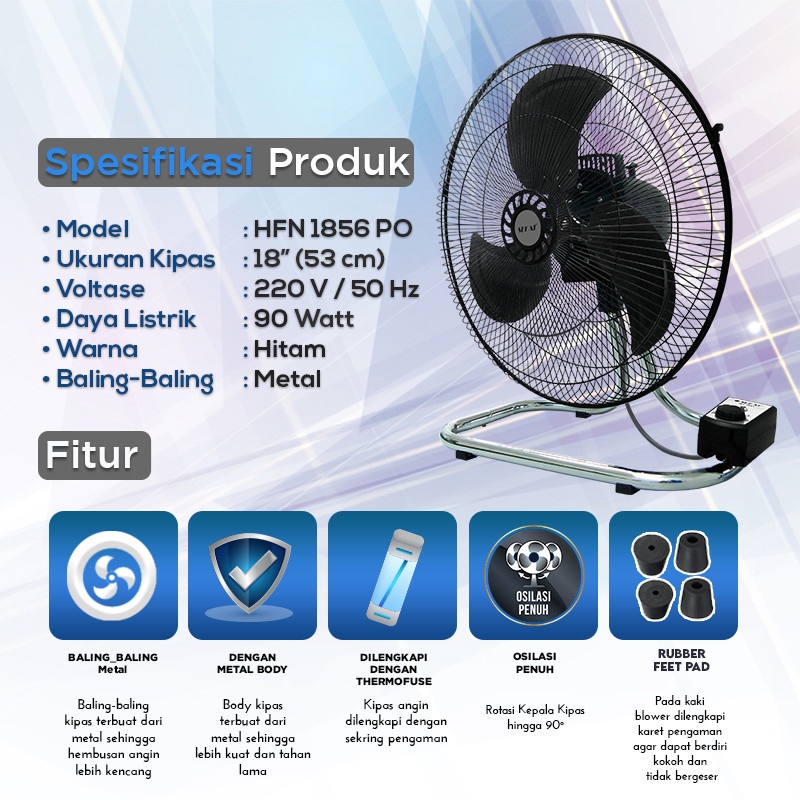 Sekai Kipas Angin Meja &amp; Dinding 18 Inch 2in1 HFN 1856 PO / HFN1856PO Desk Fan &amp; Wall