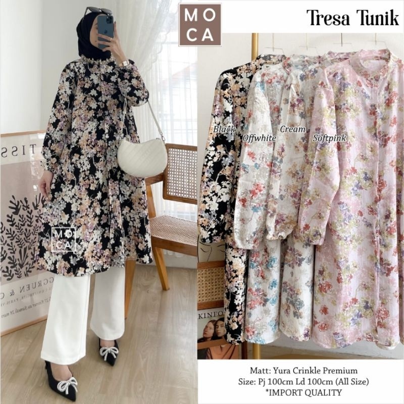 TRESA TUNIK ORI MOCA | Ld100 Yura Crinkle Premium