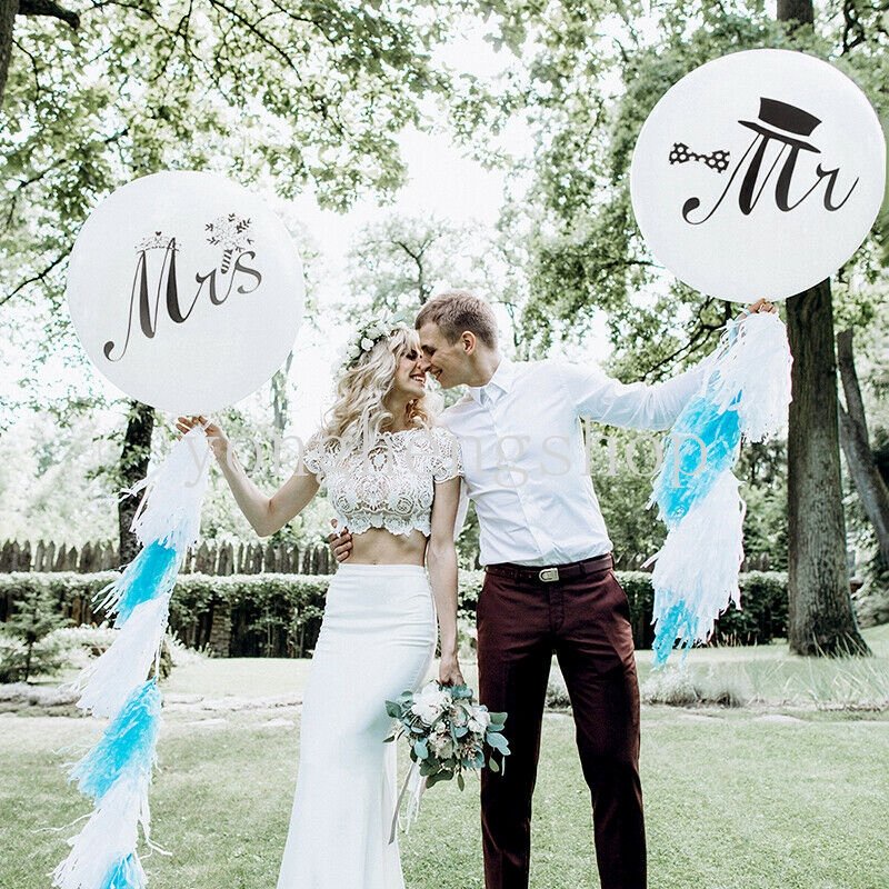 10pcs/set Mr &amp; Mrs Balon Latex Anniversary Engagement Party Wedding Dekorasi Lamaran Balon Bride Groom Properti Foto