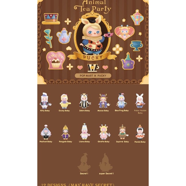 Toys Pop Mart Pucky Elf Animal Tea Party Series Blind Box