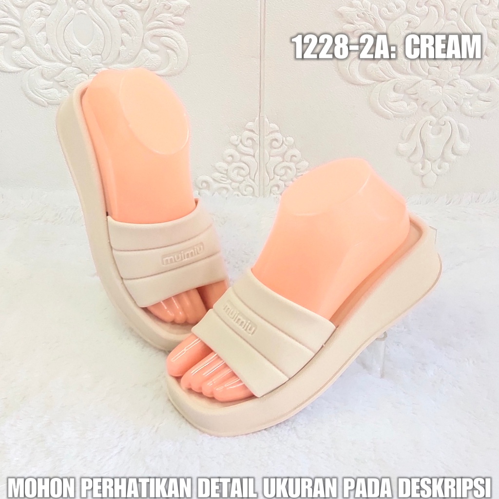 Sendal Wedges Wanita 1228 2A Sandal Jelly Korea Kekinian AntiSlip SDLWW