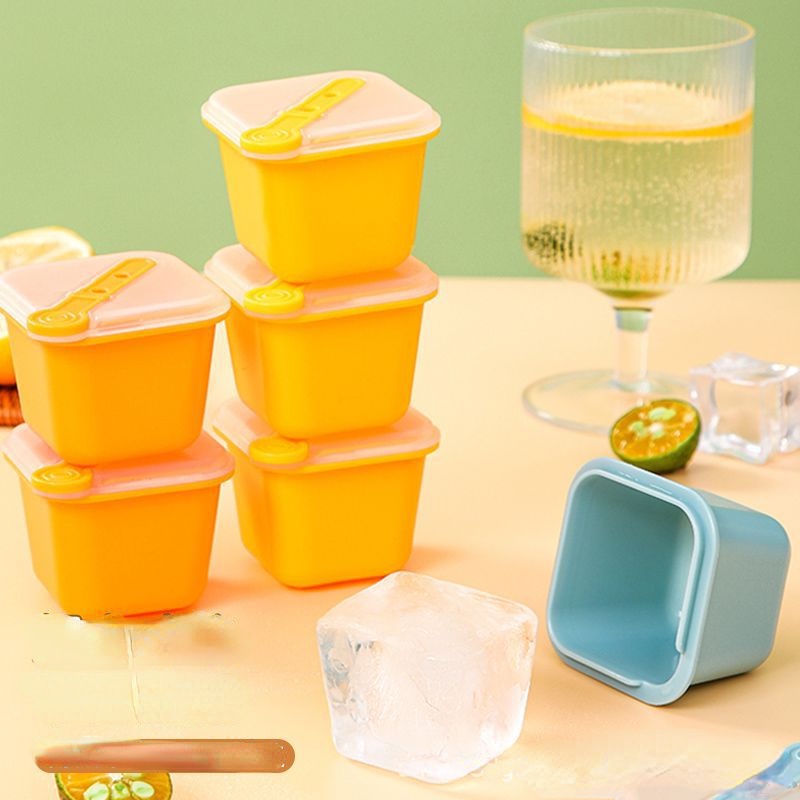 [Fitur] Cetakan Ice Grid Ramah Lingkungan Dengan Stik/Cetakan Es Batu Mudah Didemoulding/Nampan Minuman Dingin Rumahan/Cangkir Pembeku Es Loli Jus/Stackable Dessert DIY Box