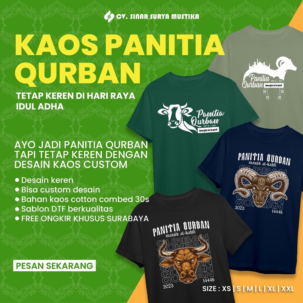 KAOS QURBAN | KAOS PANITIA QURBAN | KAOS CUSTOM PANITIA QURBAN | KAOS COTTON COMBED 30S |