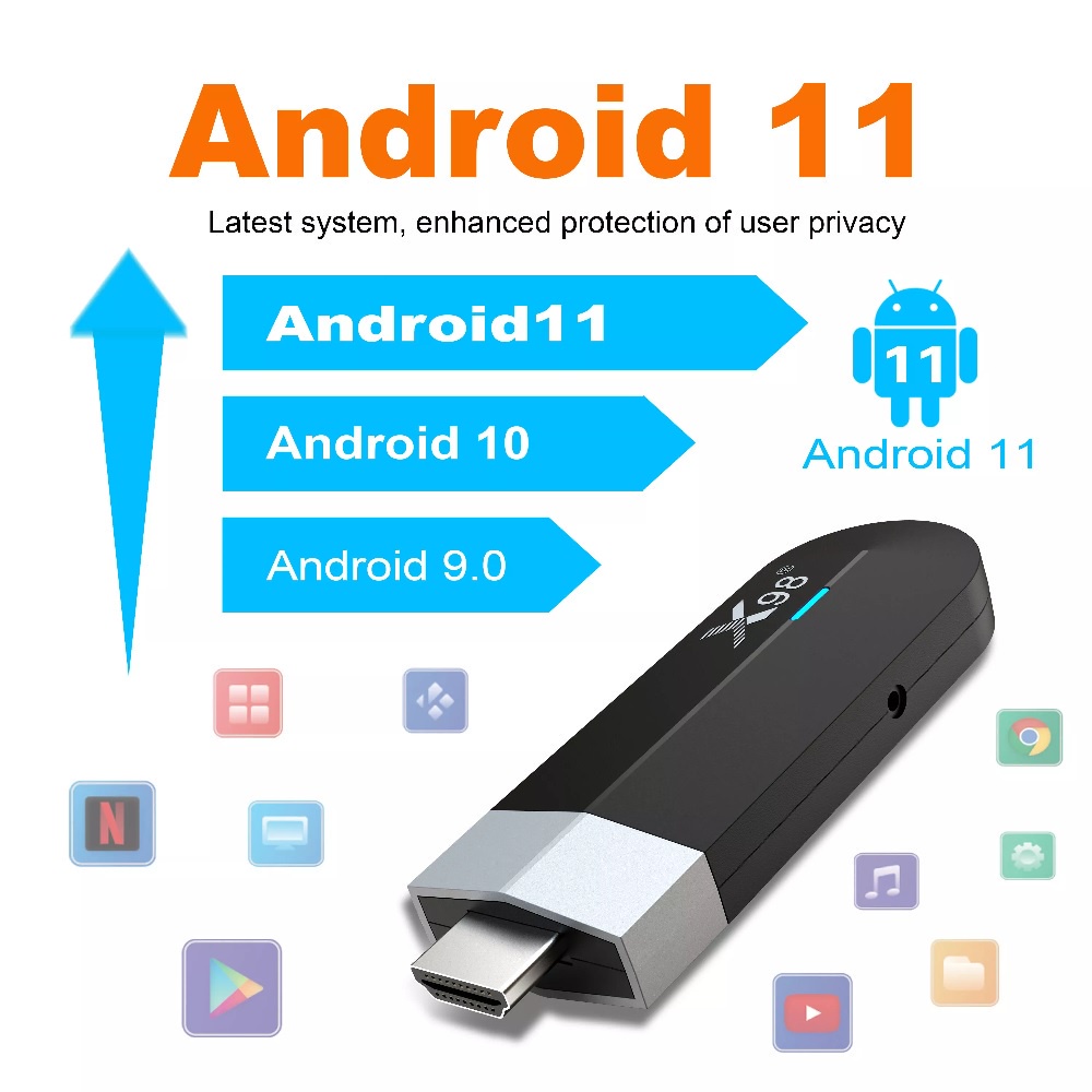 AKN88 - X98 S500 - Android OS Smart TV Stick 4K UHD - RAM 2GB ROM 16GB