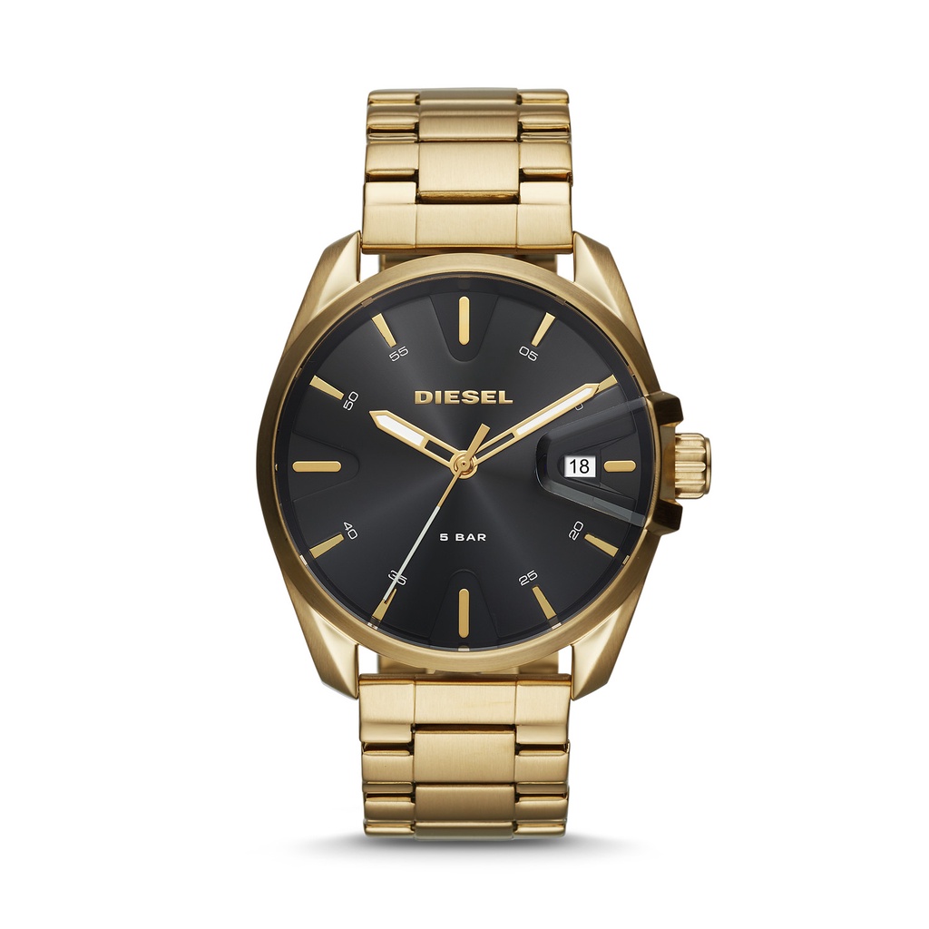 Diesel MS9 Gold Tone Stainless Steel Jam Pria - DZ1865