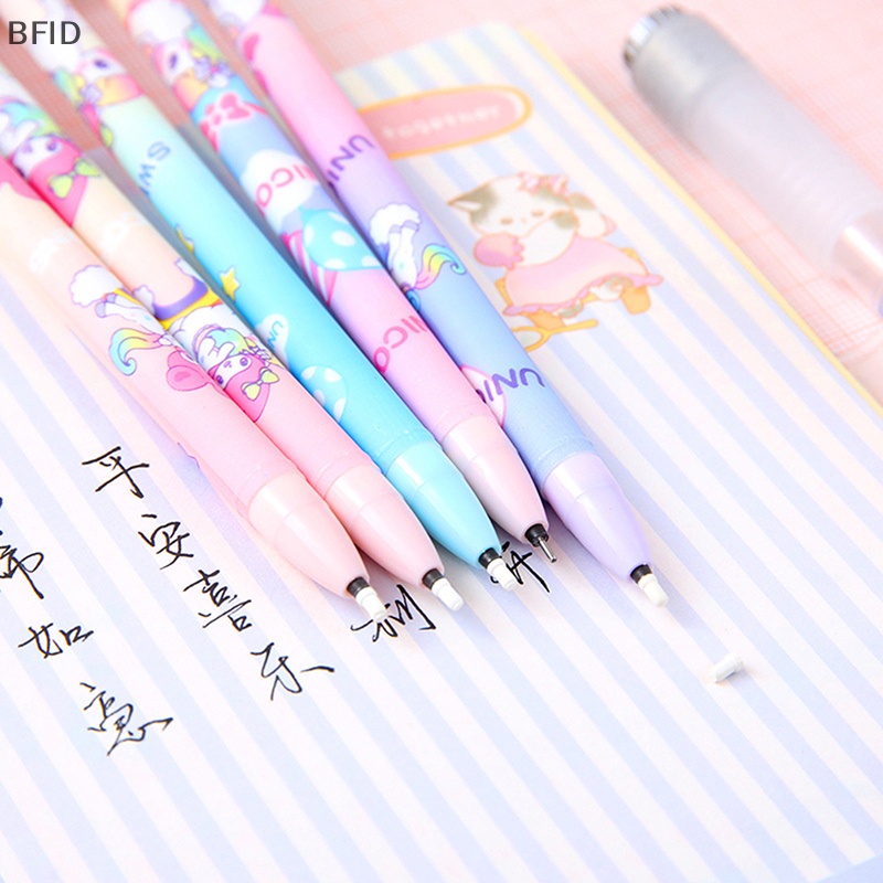 [BFID] Kartun Unicorn Bercahaya Rotag LED Flash Gel Pen Kartun Menghilangkan Stress Pen Gaming Spinning Pen Ballpoint Fashion 0.5mm Gel Pen Hadiah [ID]