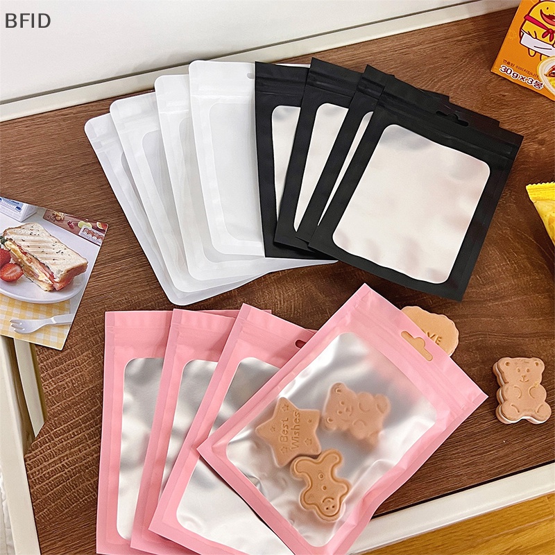 [BFID] 10pcs Card Photocard Storage Bag Warna Matte Transparan Ziplock Bag Gift Packaging Bag Stiker Kantong Kemasan Lengan Kartu [ID]