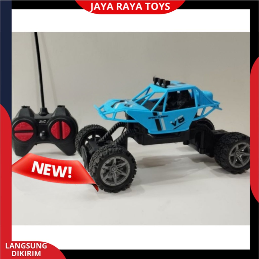 Uoptoy Mainan Mobil Remote Control Off Road Alloy Climbing Speed Car RC Rock Crawler 2WD Powerful 2.7Mhz dengan Lampu Kolong