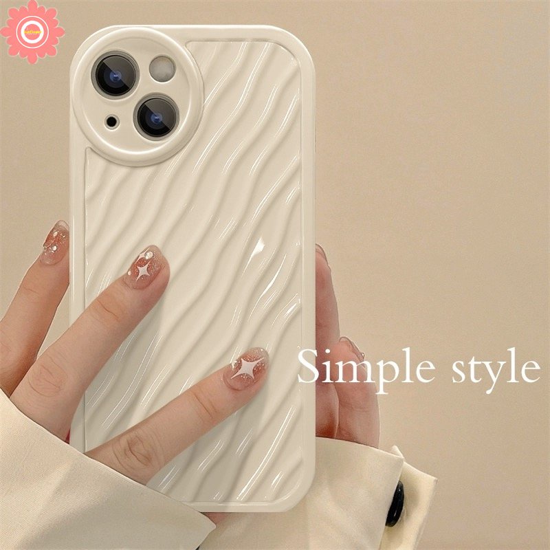 Simple Water Ripple Round Lens Phone Case Compatible for IPhone 7 8 Plus XR 11 12 13 14 Pro Max 14 Plus X XS Max 11Pro Max SE 2020 Shockproof Glossy Soft TPU Cover