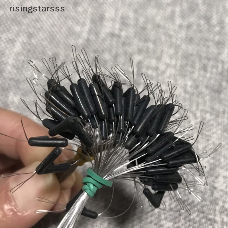 Outdoor 50pcs Double Hooks Kontaktor Device Line Bifurcation Ruang Delapan Tipe Space Bean Line Putar Alat Memancing Aksesoris Baru