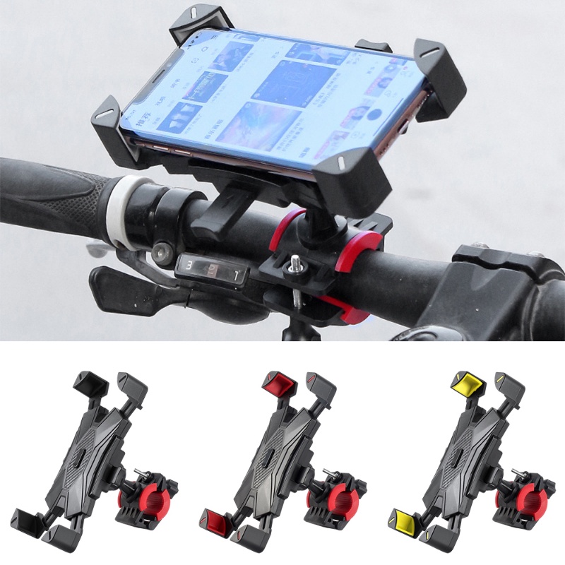 Universal Four-claw Stang Mount Shockproof Phone Holders Phone Auto Lock 360derajat Rotatable Bracket Untuk Motor Sepeda