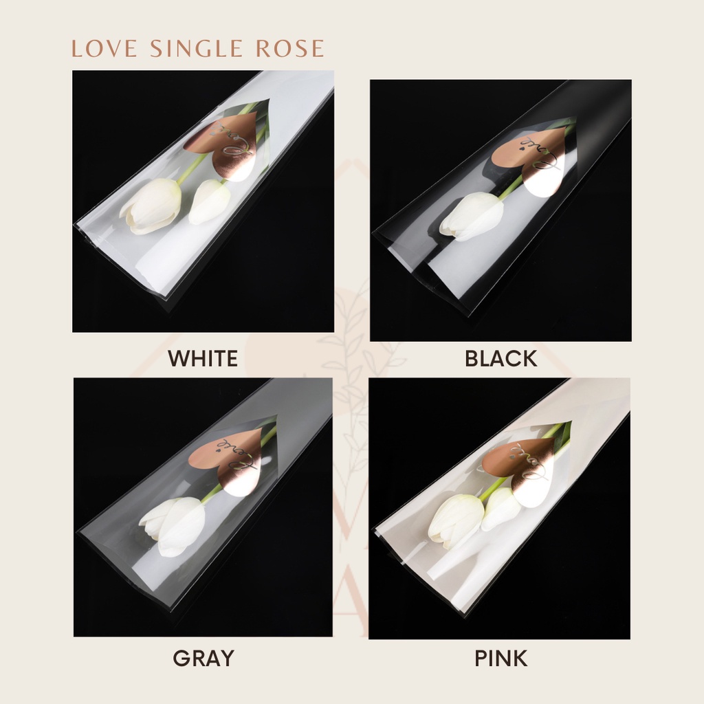 RUMAH KRAVE - Love Single Rose Plastik Bunga Mawar Satuan Bronze