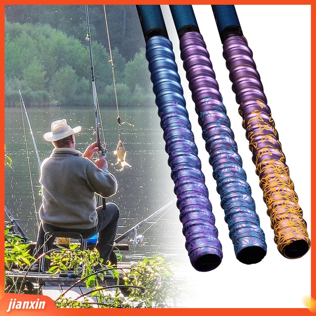 (In Stock) 4.6ft Grip Winding Strap Pola Trendi Dipanjangkan Elastis Fleksibel Serap Keringat Anti-Selip Multicolor Gradient Color Fishing Pole Wrap Dumbbell Aksesoris