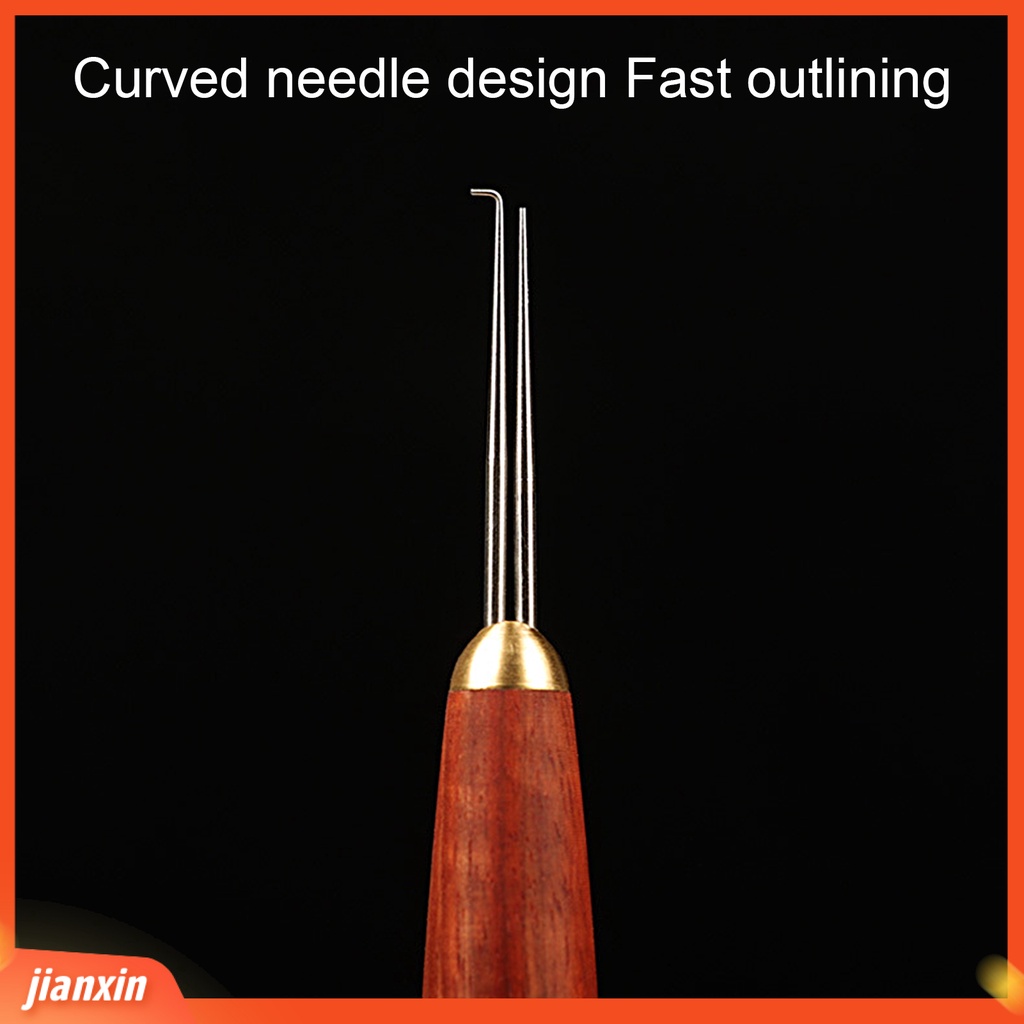 (In Stock) Knot Tying Tool Double Needles Cendana Handle Ujung Tajam Portable Anti-slip Tie Knot Stainless Steel Tippet Strand Knotter Fishing Hook Tie Device Alat Pancing