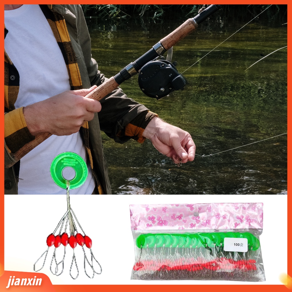(In Stock) 100grup Oval Konsentrisitas Tinggi Merah Karet Memancing Space Beans Sea Carp Fly Fishing Floating Stoppers Untuk Angling