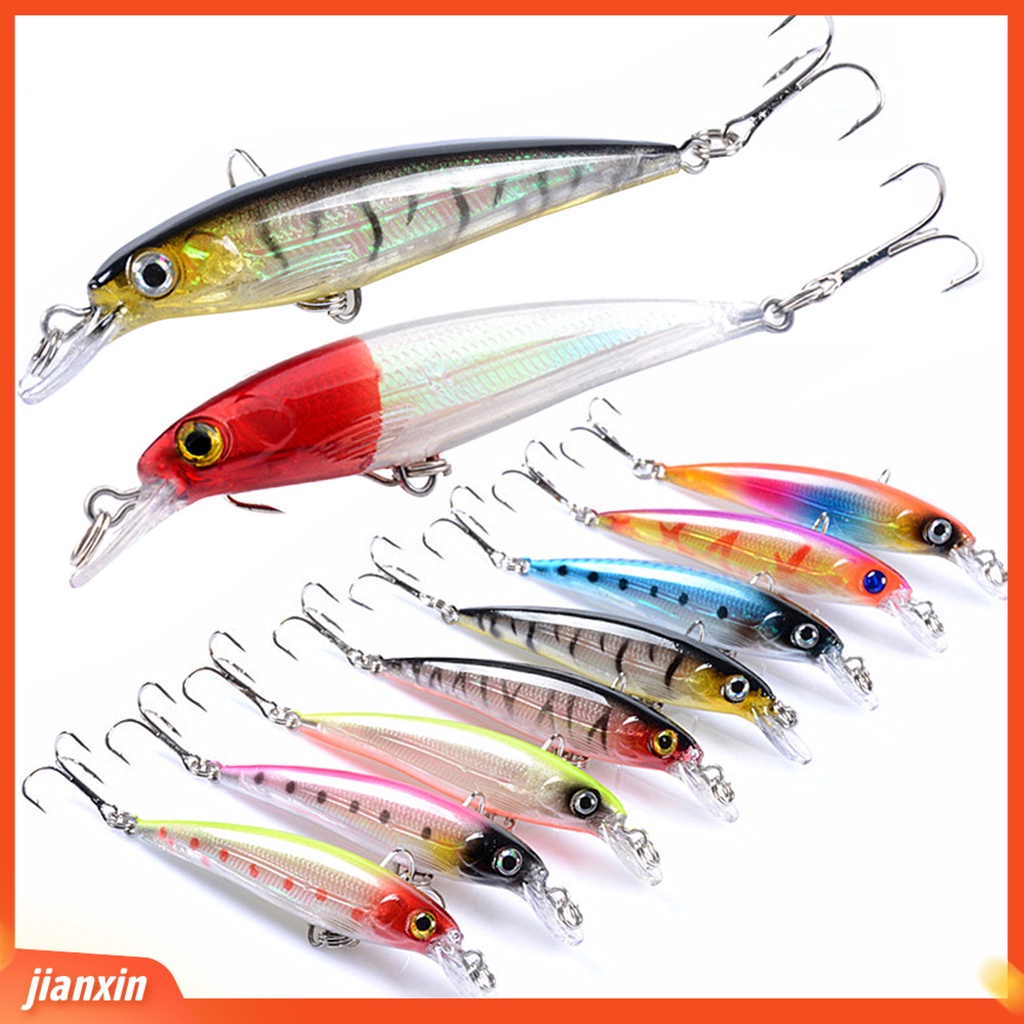 (In Stock) 9cm /7.3g Umpan Pancing Tajam Kait 3D Simulasi Fisheyes Reflektif Angling Lure Ikan Kecil Yang Tenggelam Umpan Buatan Memancing Luar Ruangan