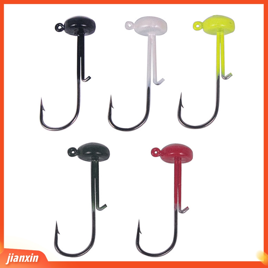 (In Stock) 5Pcs /Set 4g Kait Pancing Kepala Jamur Non-Deformed Lead Ned Rig Jig Head Finesse Mushroom Bait Hook Untuk Outdoor